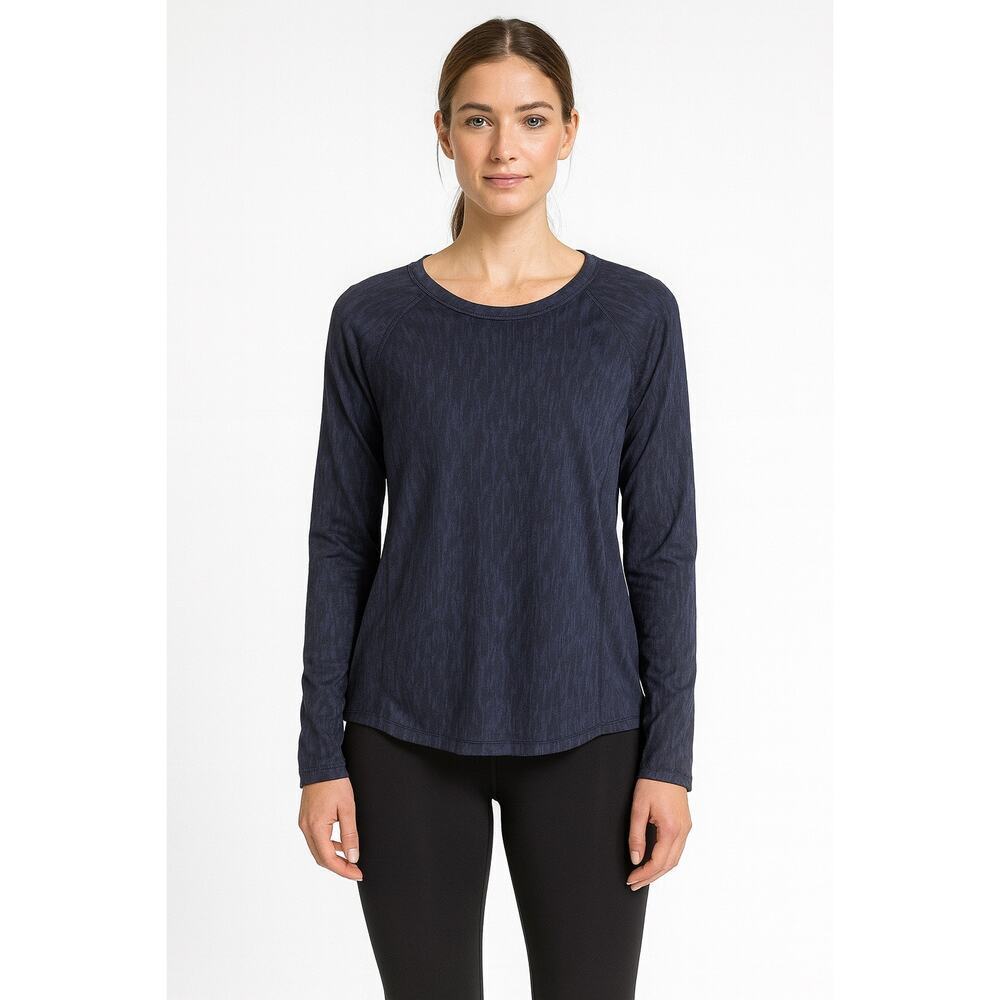 Title Nine Women’s Navy Pattern Long Sleeve Performance Top Size XL